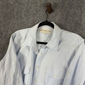 Tommy‎ Hilfiger Womens Button Down Shirt Long Sleeve Size 16 Blue